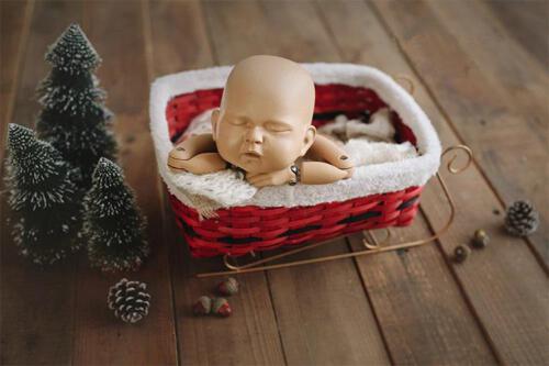 Cestillo trineo atrezzo Navidad bebé