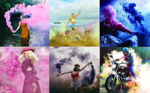 Humo de colores para fotografía exteriores